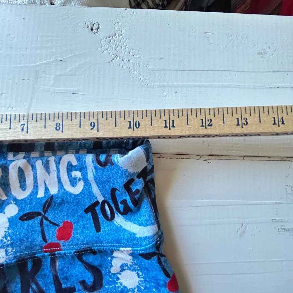 Justice‎ Girls Blue Graphic Leggings Girls Are Strong Fearless Size 10